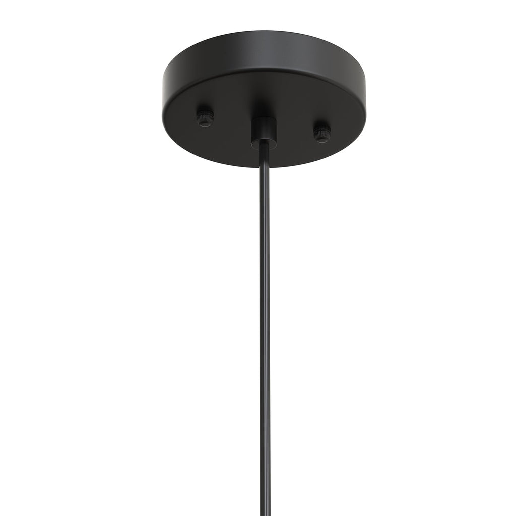 Jandcase 2-Pack Pendant Light with Gradient Smoke Glass Shade, E26 Base, Matte Black Metal, 110V, Single Light Fixture