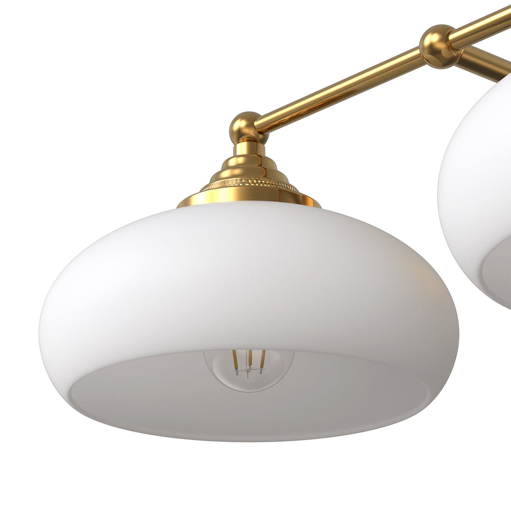 Jandcase 18in 2-Light Bathroom Vanity Light with White Bowl Glass Shades, Non-Included E26 Bulbs, Copper Metal Frame