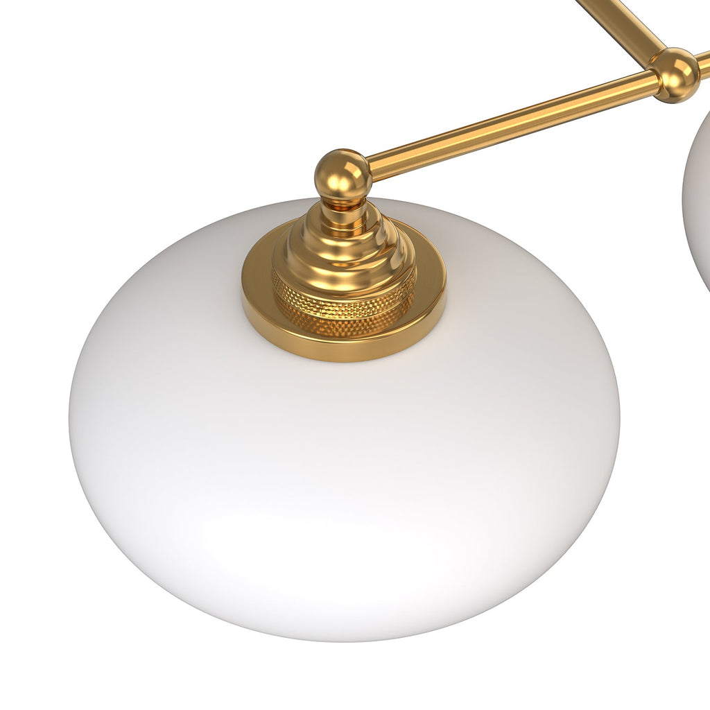 Jandcase 18in 2-Light Bathroom Vanity Light with White Bowl Glass Shades, Non-Included E26 Bulbs, Copper Metal Frame