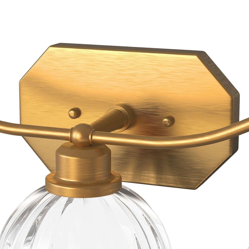 Jandcase 21.3in 3-Light Bathroom Vanity Light with Tulip Glass Shades, Curved Rod Copper Metal Finish, E26 Base