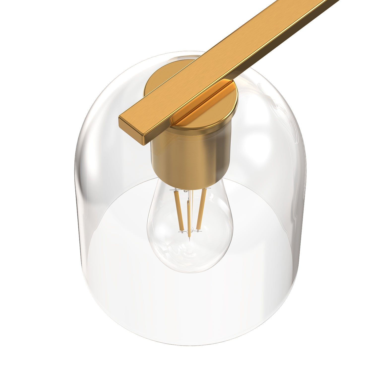 Jandcase 2-Light Bathroom Vanity Light with Clear Cylindrical Glass Shade, Copper Metal Finish, E26 Base, 14.2in