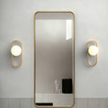 Jandcase 2-Pack 15.7in Wall Sconce with Opal Glass Globe, Copper-Finished Metal Frame, E12 Base, Indoor Lighting