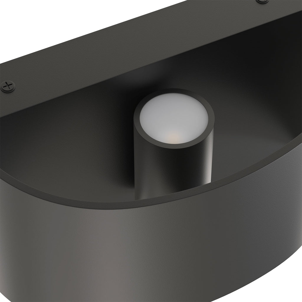 2-Pack Modern Curved LED Wall Sconce, Black Rectangular Indoor Vanity Light, 6-Watt, 3000K??¡§?C6000K Ajustable White