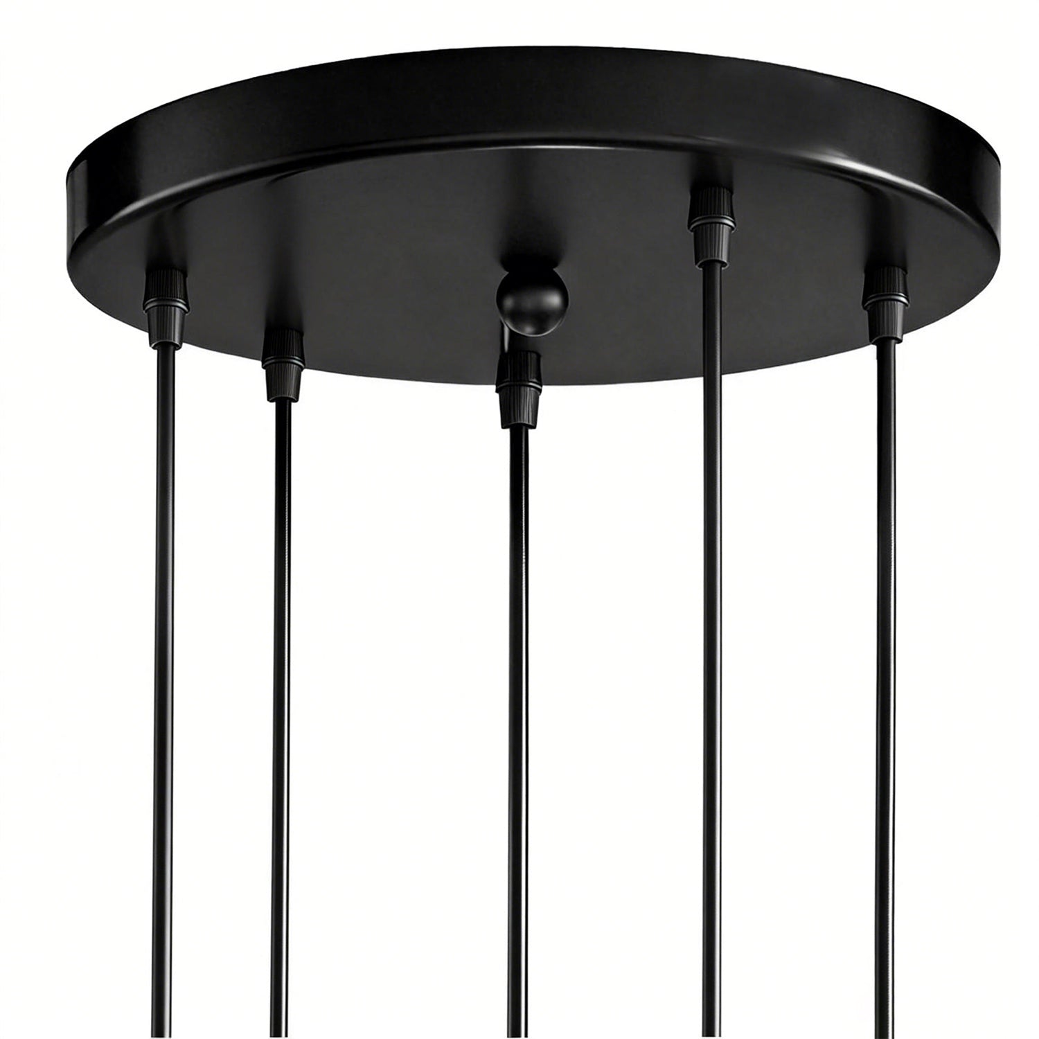 Jandcase 5-Light Modern Matte Black Pendant Light with Clear Glass Shade Traditional E26 Ceiling Light Fixture for Kitchen