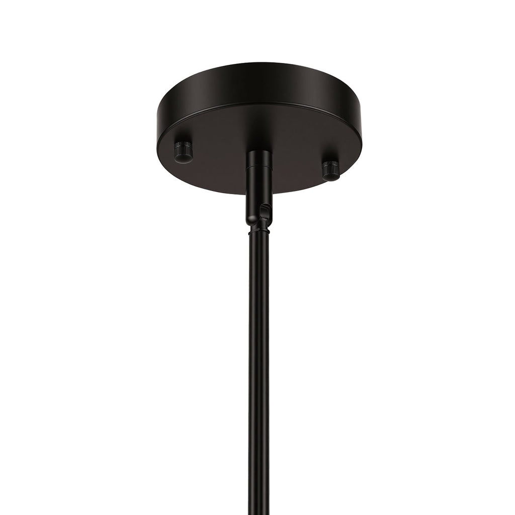 Jandcase 60 Watts 2-Pack 1-Light Matte Black Modern Pendant Light with Diamond Ripple Glass Shade and No Bulb Included