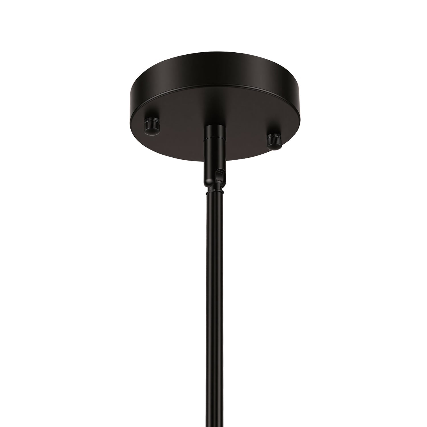 Jandcase 60 Watts 2-Pack 1-Light Matte Black Modern Pendant Light with Diamond Ripple Glass Shade and No Bulb Included