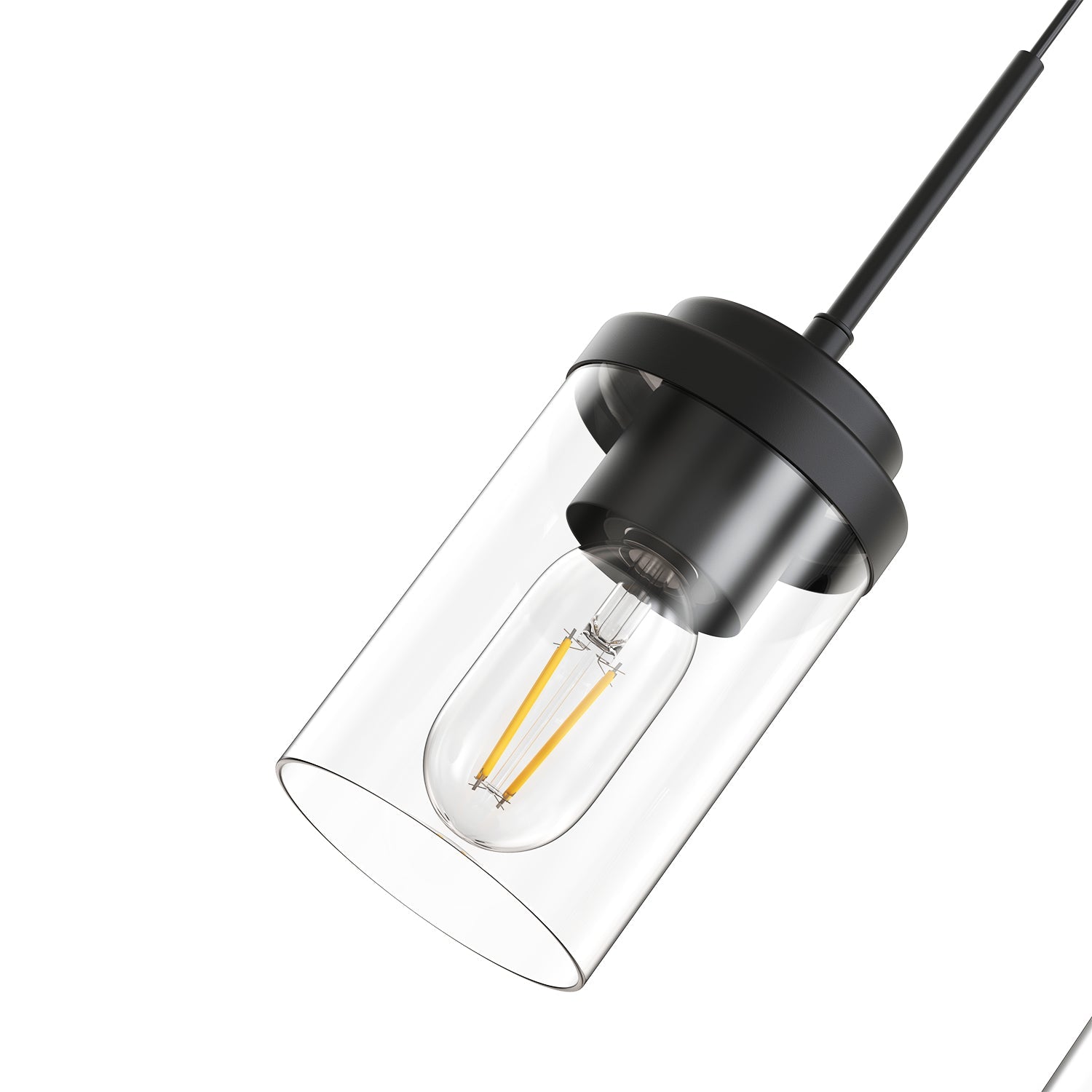 3-Light Cluster Kitchen Island Pendant Light with Matte Black Finish and Glass Shades for Dining Room No Bulbs Included