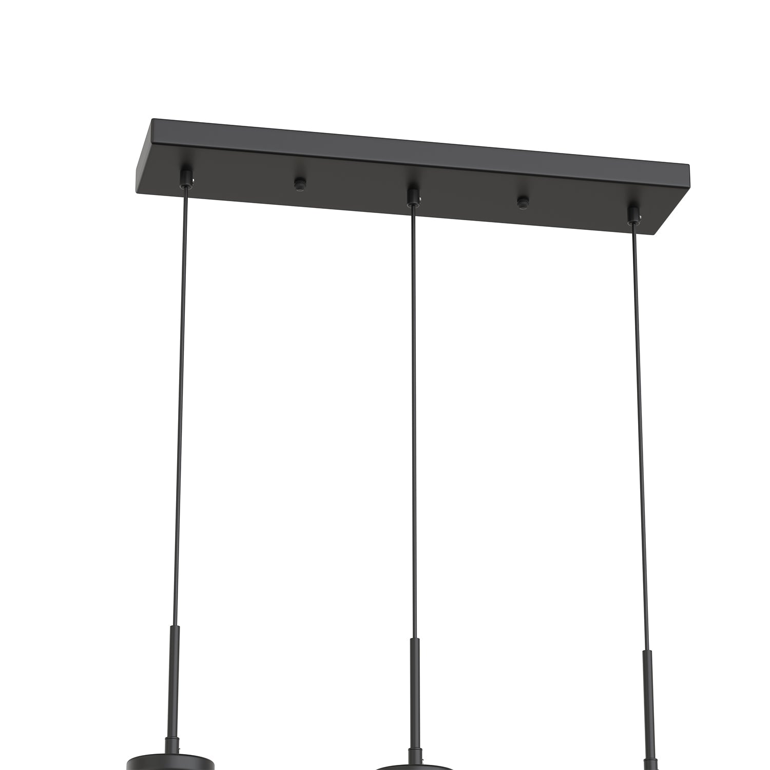 3-Light Cluster Kitchen Island Pendant Light with Matte Black Finish and Glass Shades for Dining Room No Bulbs Included