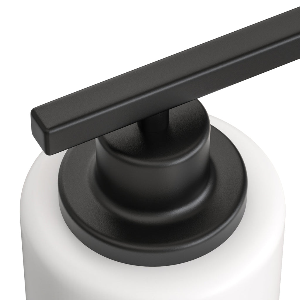 Jandcase 3-Light Industrial Vintage Vanity Light with Frosted Cylinder Glass Shades Black E26 Bulb Not Included