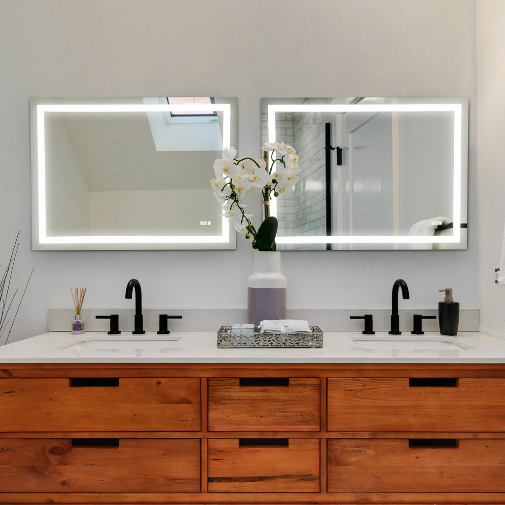 Jandcase 48" x 36" LED Bathroom Mirror Vanity Light with Anti-Fog, Touch Sensor, Dimmable & Color Changing Light ?????¡ì??C Frameless Modern Vanity Wall Mirror