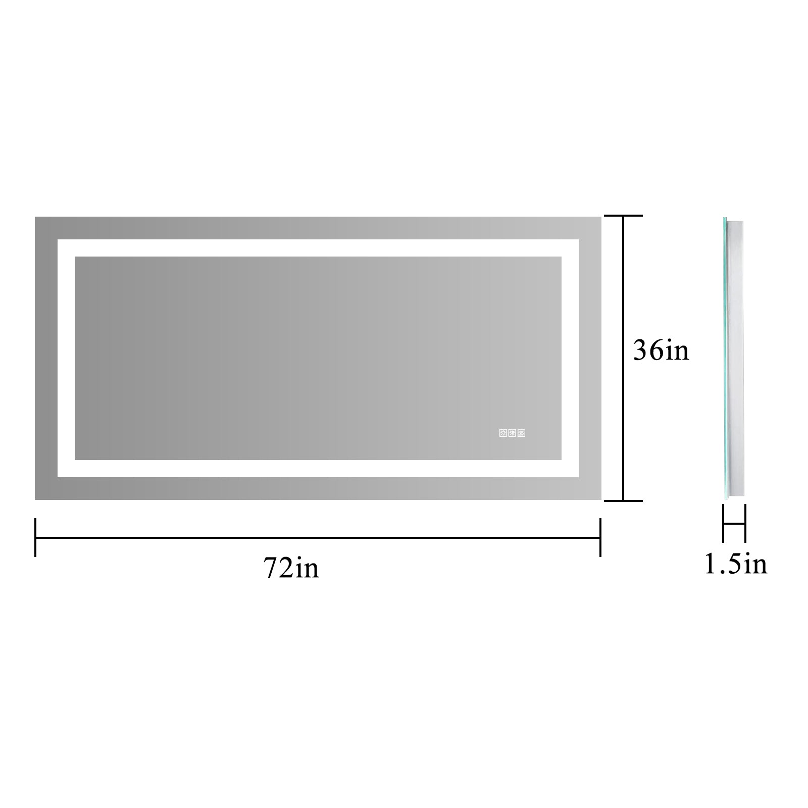 Jandcase 72" x 36" LED Bathroom Mirror with Anti-Fog, Dimmable & Color Changing Light ?????¡ì??C Modern Frameless Vanity Wall Mirror