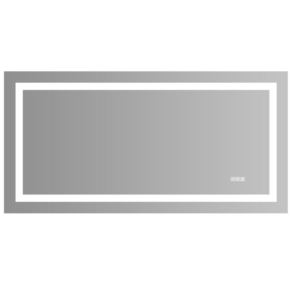 Jandcase 72" x 36" LED Bathroom Mirror with Anti-Fog, Dimmable & Color Changing Light ?????¡ì??C Modern Frameless Vanity Wall Mirror