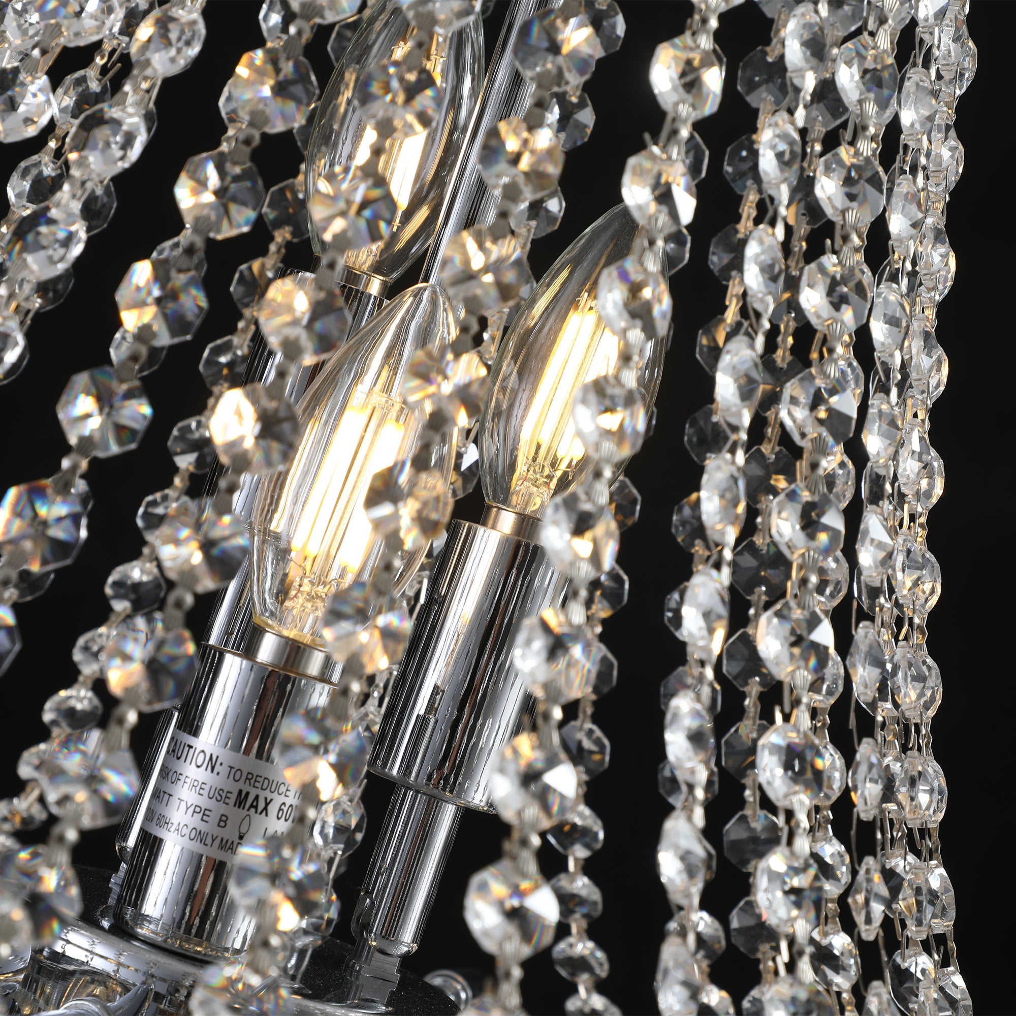 Jandcase 20in. Chrome Crystal Chandelier 11-Light E12 Modern Luxury Ceiling Light for Living Room Dining Room Staircase Adjustable Height