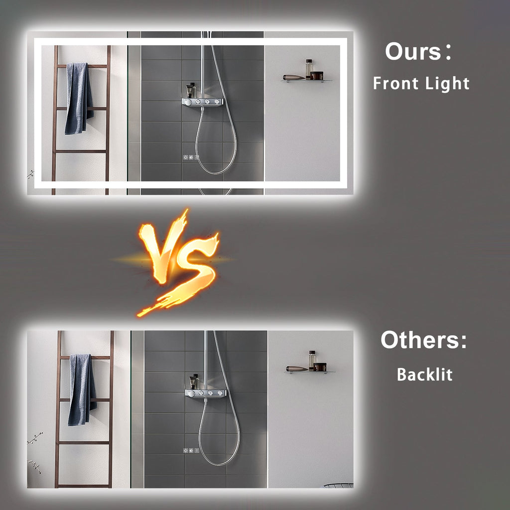 JandcaseLED .LED Bathroom Mirror Anti-Fog Dimmable Vanity Light Modern Wall-Mount