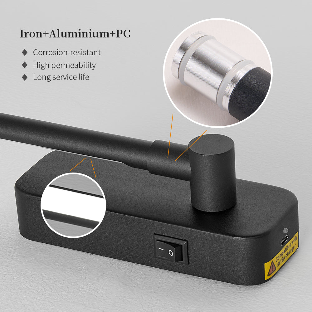 Jandcase Wireless LED Picture Light with Remote Control Magnetic Clip-On Wall Light 3CCT Dimmable Black Art Lighting Fixture for Bedroom Gallery Decor