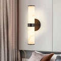 Jandcase 2-Pack Marble Texture Wall Light Black Iron Frame Indoor Wall Sconce Elegant Fixture for Hallway Bathroom Bedroom Lighting