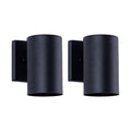 Jandcase 2-Pack 7in Outdoor Wall Sconce Black Cylinder Exterior Wall Light 1-Light Modern Waterproof Fixture for Porch Patio Entryway
