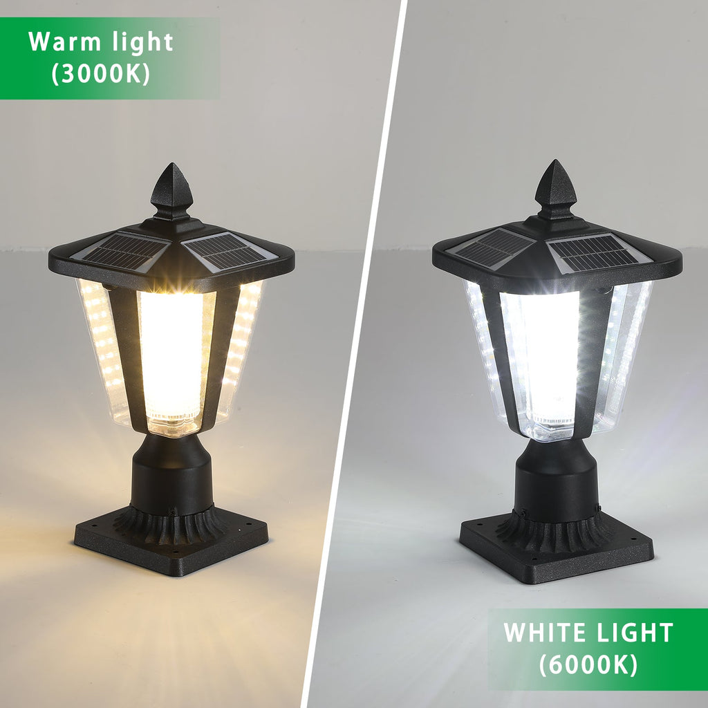 Jandcase 2-Pack 15in Modern Outdoor Lantern LED Garden Path Light for Yard Driveway Patio Weather-Resistant Exterior Lighting Fixture