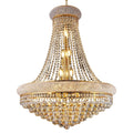 Jandcase Elegant French Empire Chandelier, 28" Gold Finish with 15 E12 LED Bulbs, 2700K-3000K Warm White Light, Crystal Cascading Design