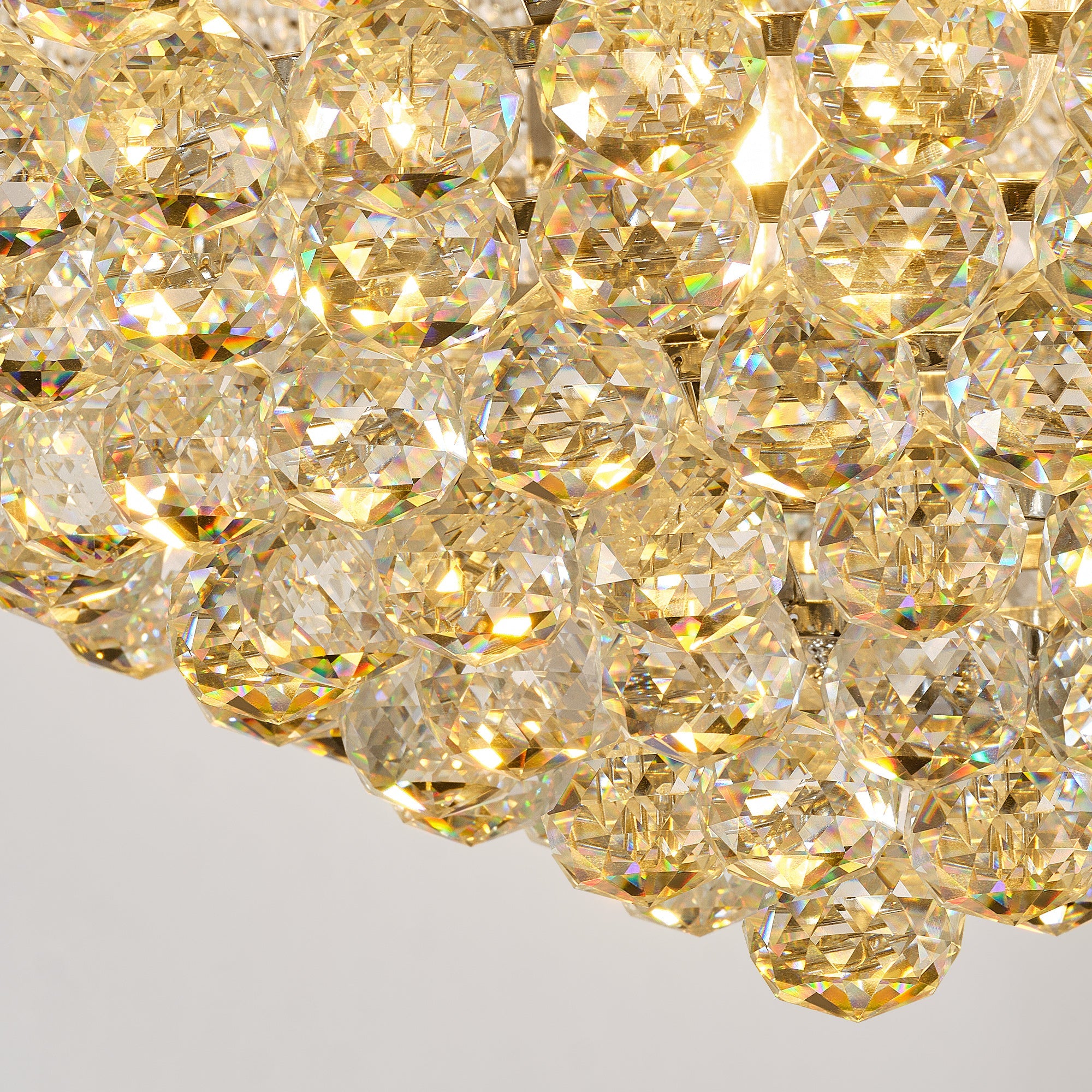 Jandcase 32" French Empire Crystal Chandelier, 27-Light Chrome Ceiling Light, 3000K LED Included, Adjustable Height, Luxury Fixture
