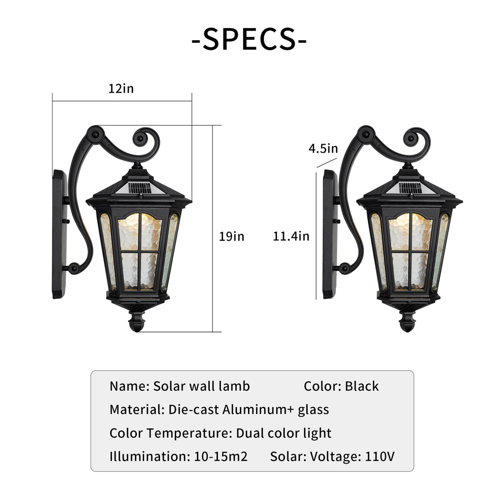 Jandcase Outdoor Wall Light IP65 Waterproof Aluminum LED Sconce 3000K-6000K Adjustable CCT Exterior Wall Lamp for Patio Porch Garden Gate Corridor