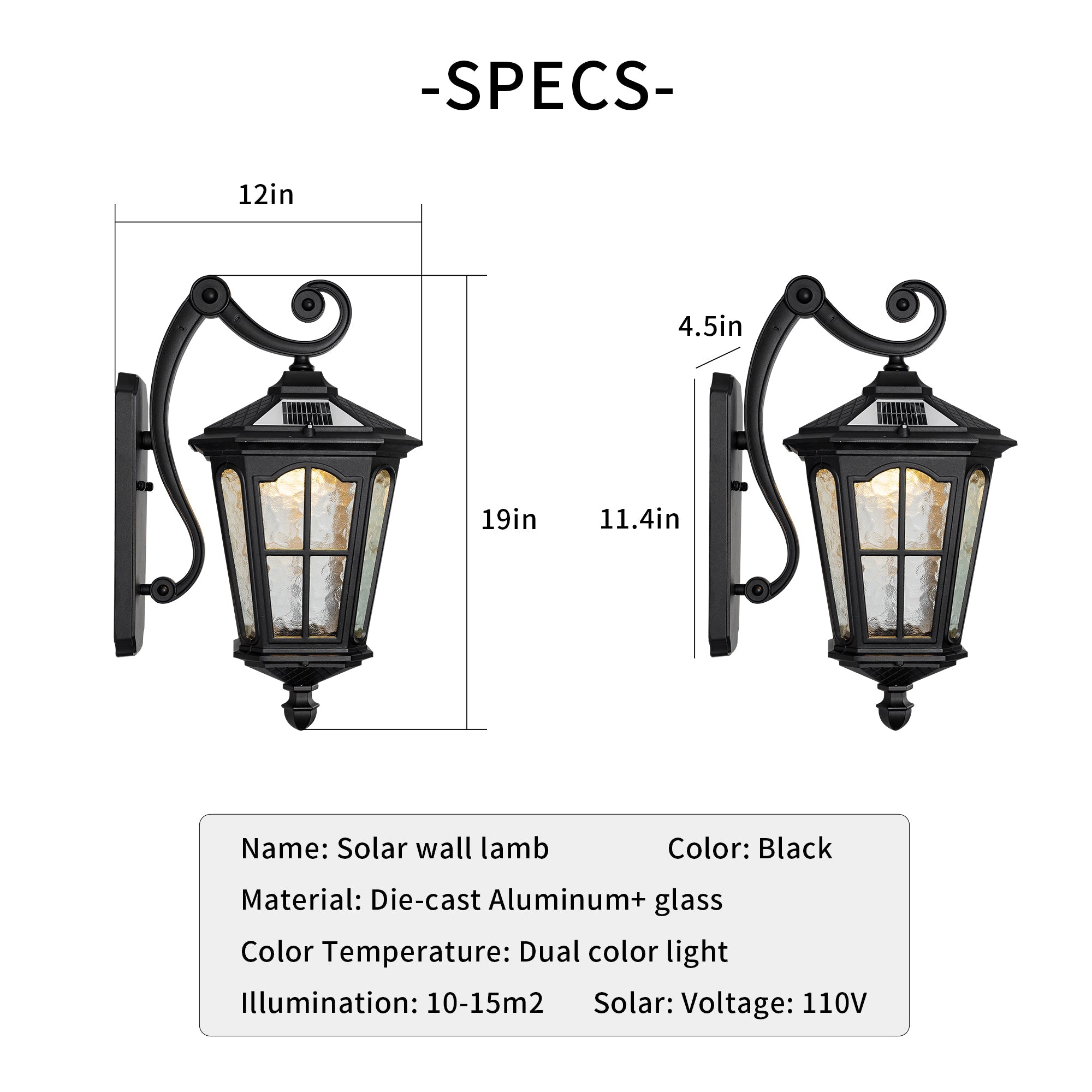 Jandcase Outdoor Wall Light IP65 Waterproof Aluminum LED Sconce 3000K-6000K Adjustable CCT Exterior Wall Lamp for Patio Porch Garden Gate Corridor