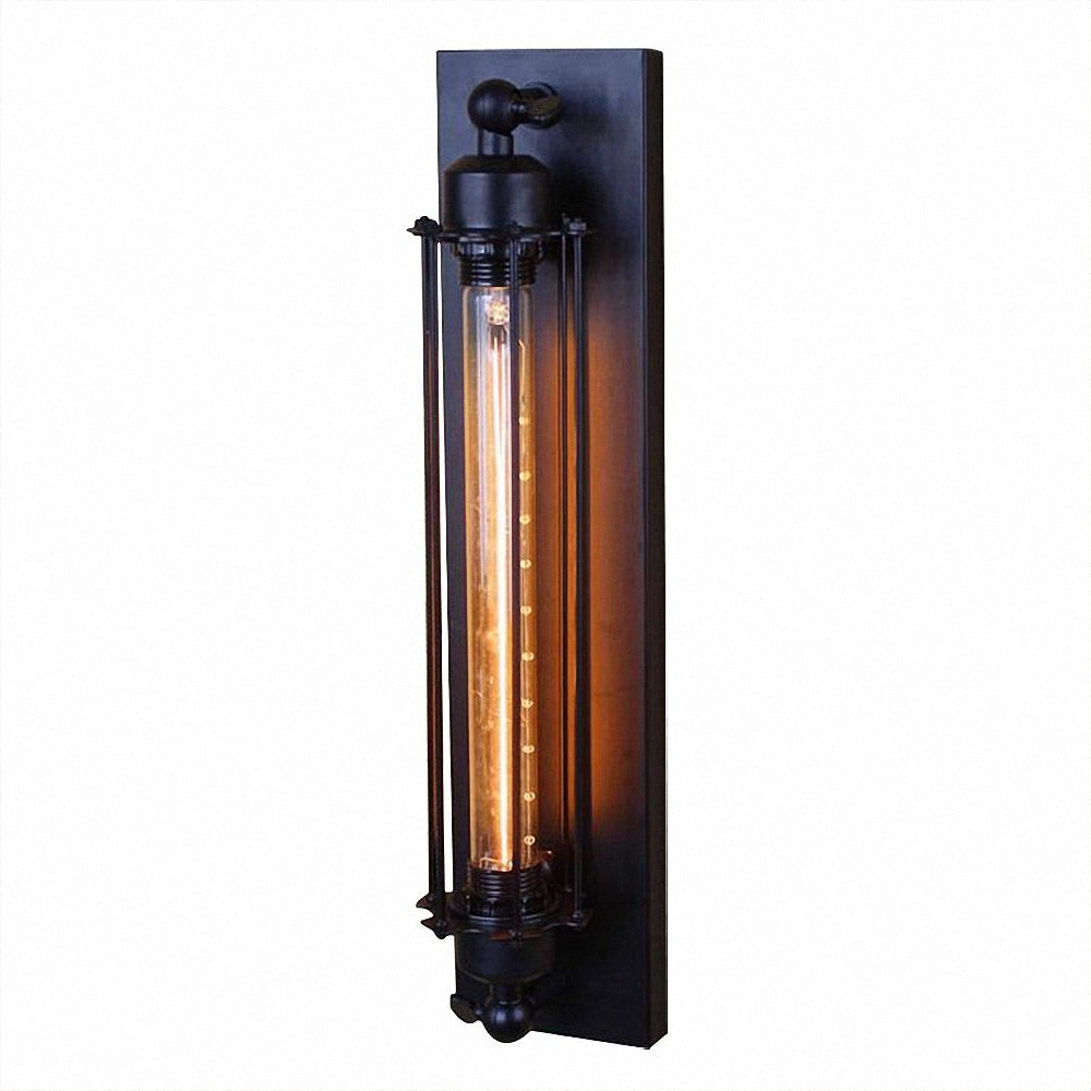 Jandcase 1-Light Black Industrial Wall Sconce Retro Wrought Iron Wall Light Fixtures for Indoor and Outdoor Wall Decor